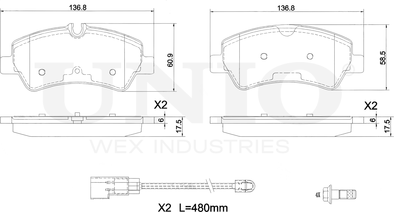 Колодки тормозные дисковые, комплект (Unio). Артикул BRP-20205