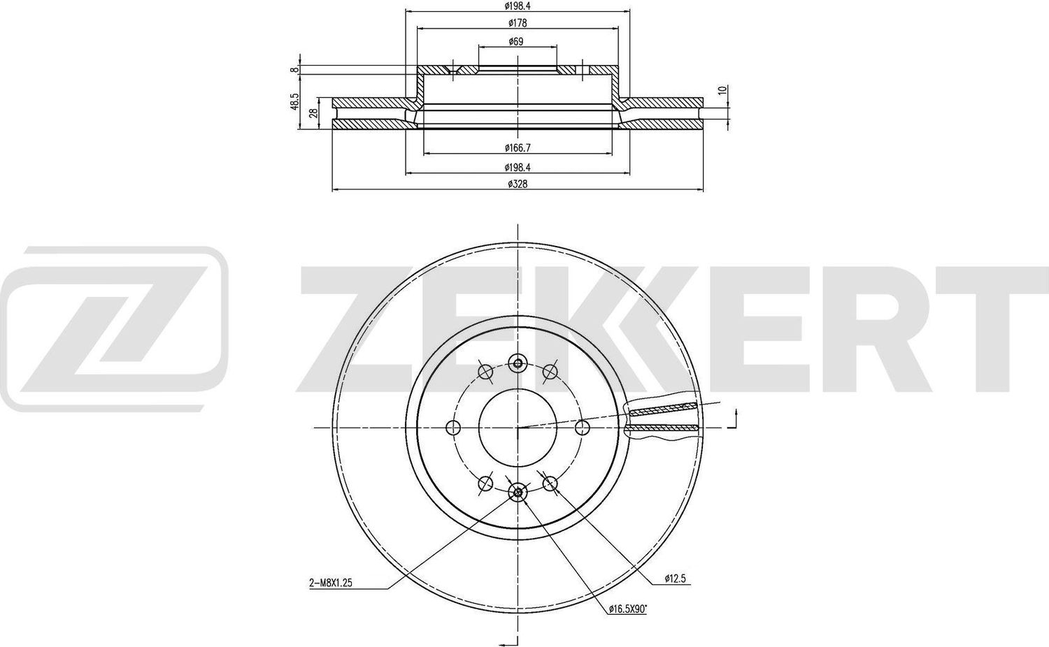 Тормозной диск Zekkert. Артикул BS-6861