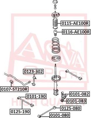 Втулка стабилизатора Asva. Артикул 0107-ST210R