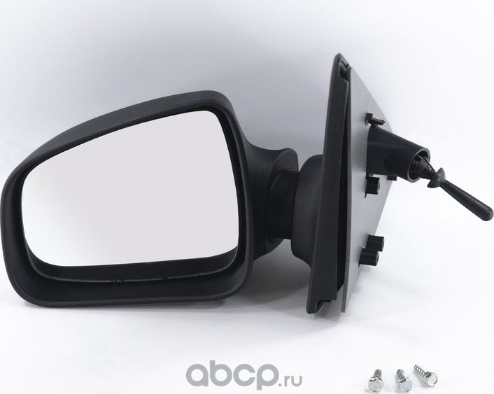 Зеркало боковое RENAULT Logan 2/Sandero 2014 тросовое с НАКЛАДКОЙ ЛЕВОЕ в коробк (Грандриалавто). Артикул GR01117
