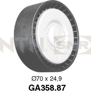 Направляющий (ведущий) ролик приводного поликлинового ремня NTN / SNR. Артикул GA358.87
