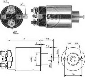 Втягивающее реле стартера Era. Артикул ZM695
