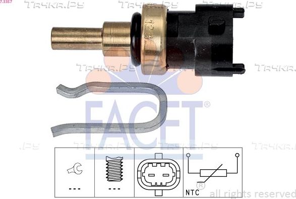 Датчик температуры охлаждающей жидкости Facet Made in Italy - OE Equivalent для Fiat Panda III 2012-2026. Артикул 7.3357