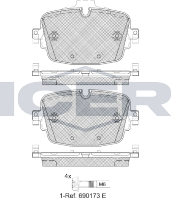 Тормозные колодки Icer. Артикул 182341