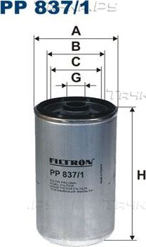 Топливный фильтр Filtron для MAN NG 1992-2026. Артикул PP 837/1