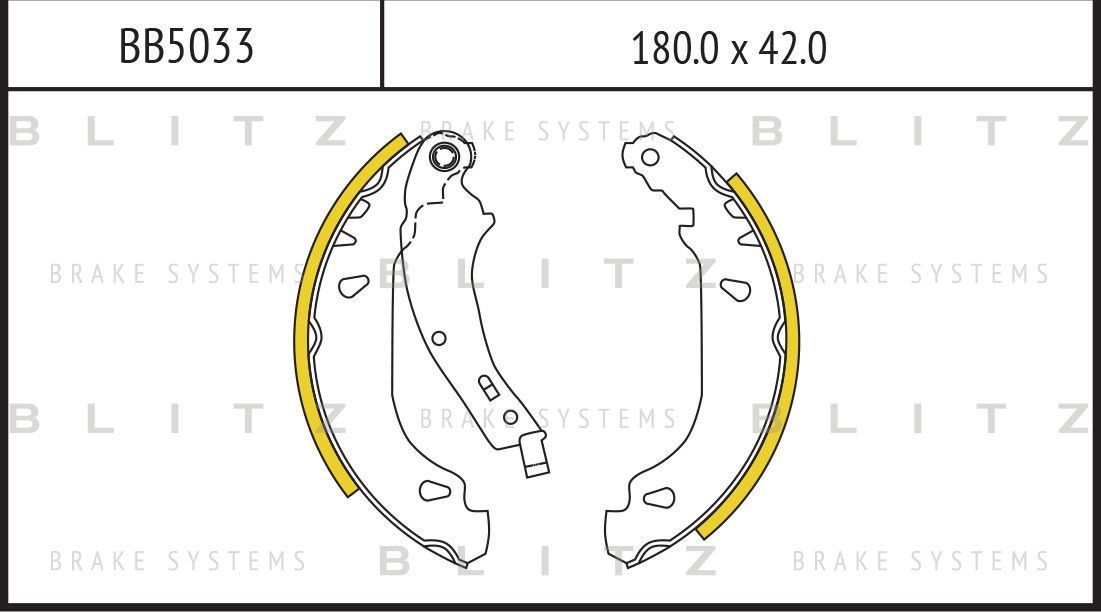 Колодки тормозные RENAULT LOGAN/CLIO 04- задн.барабан. (Blitz). Артикул BB5033
