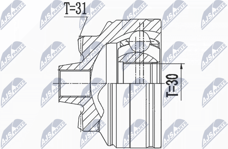 Шрус внутренний (граната) NTY. Артикул NPZ-BM-024