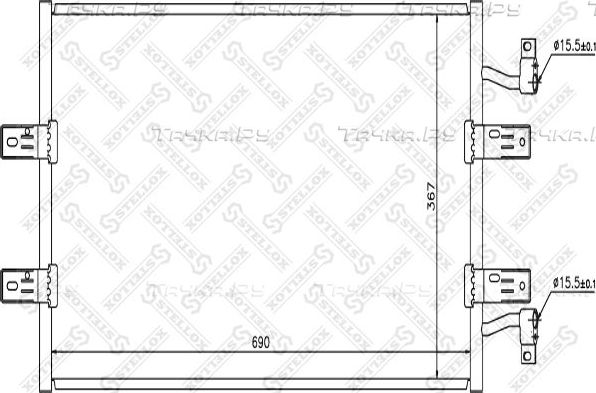 Радиатор кондиционера (конденсатор) Stellox. Артикул 10-45667-SX