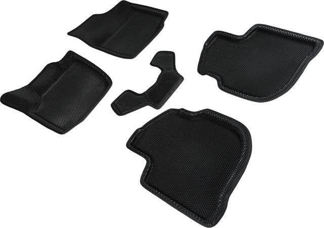 Коврики Seintex 3D EVA соты для салона Skoda Rapid II 2020-2026 ЧЕРНЫЕ. Артикул 95162
