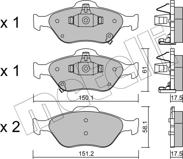 Тормозные колодки Metelli. Артикул 22-0316-1
