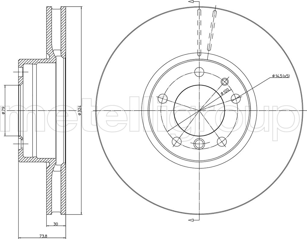 Тормозной диск Metelli. Артикул 23-0693C
