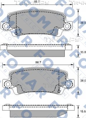 Тормозные колодки Fomar задние для Toyota Corolla E120, E130 2001-2008. Артикул FO 914181