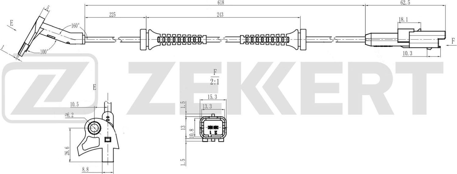 Датчик ABS Zekkert. Артикул SE-6205