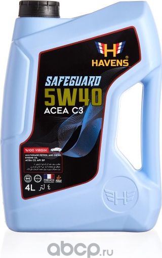 Масло моторное Havens Safeguard SAE 5W40 ACEA C3, API SP, SN PLU. Артикул HS5W40C34