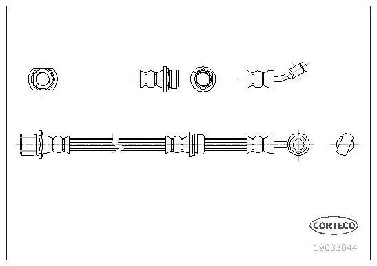Тормозной шланг Corteco задний левый для Subaru Impreza II 2000-2007. Артикул 19033044