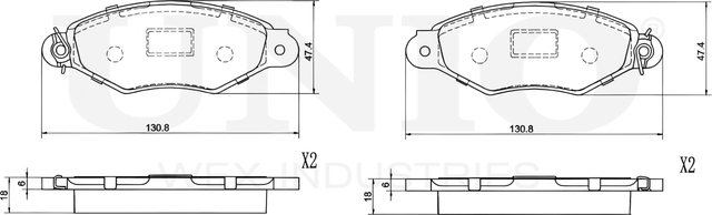 Колодки тормозные дисковые, комплект (Unio). Артикул BRP-20185