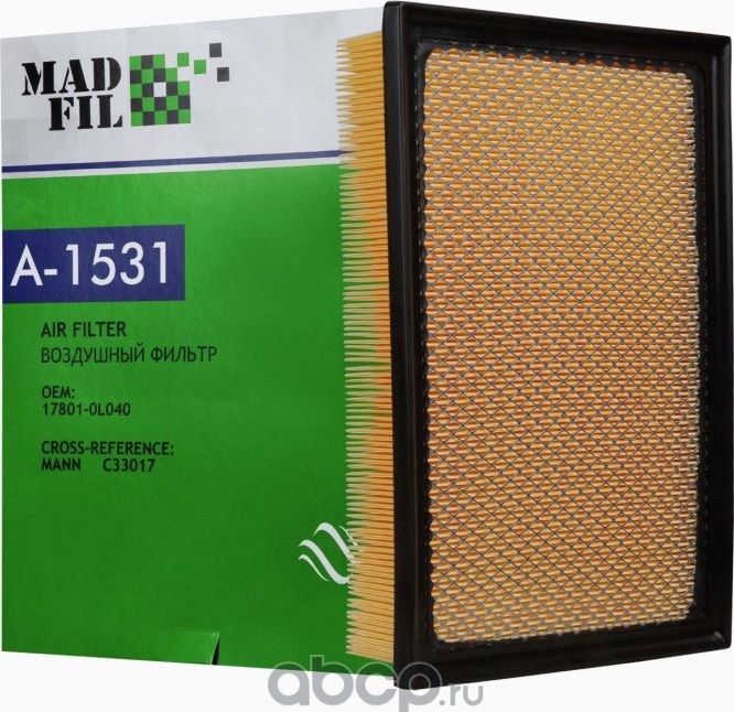 A1531 A-1531 Фильтр воздушный (17801-0L040) (Madfil). Артикул A1531