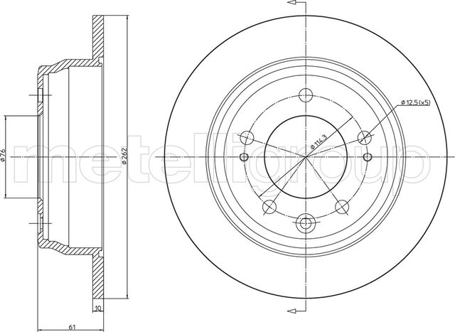 Тормозной диск Metelli. Артикул 23-0928C