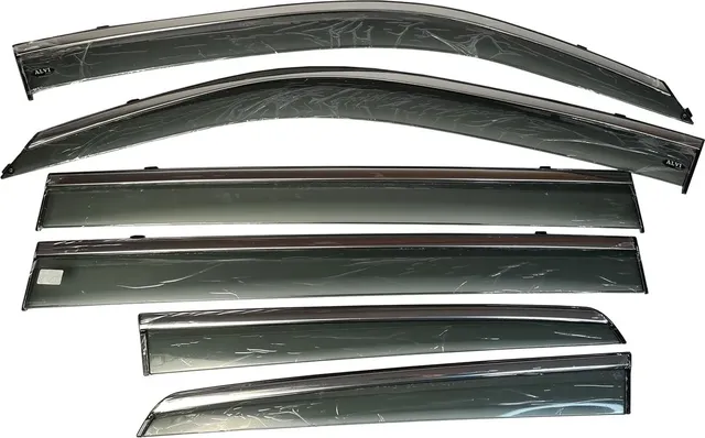 Дефлекторы Alvi-Style для окон (с нерж. молдингом, 6 частей) Lexus LX 570 570 2007-2026. Артикул ORG-013(6)