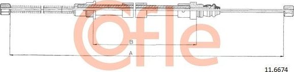 Трос ручника (тросик ручного тормоза) Cofle. Артикул 11.6674