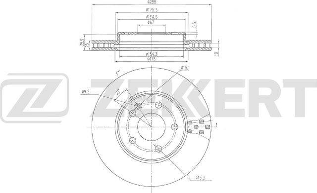 Тормозной диск Zekkert. Артикул BS-6280