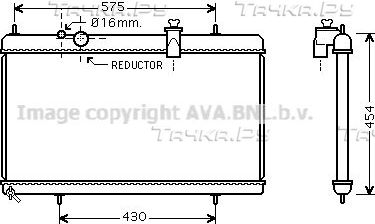 Радиатор охлаждения двигателя AVA. Артикул PEA2256