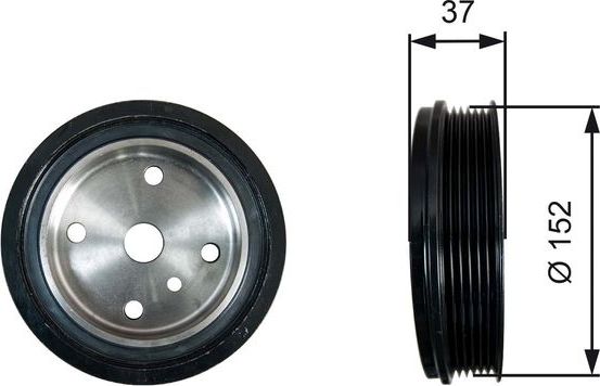 Шкив коленвала Gates DriveAlign® для Volvo XC70 I 2002-2007. Артикул TVD1137