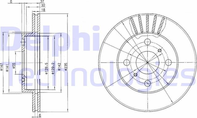 Тормозной диск Delphi. Артикул BG3519