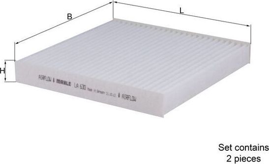 Салонный фильтр Mahle-Knecht. Артикул LA 630/S