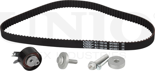 Ремень ГРМ зубчатый с роликами, комплект (Unio). Артикул BLT-10014K