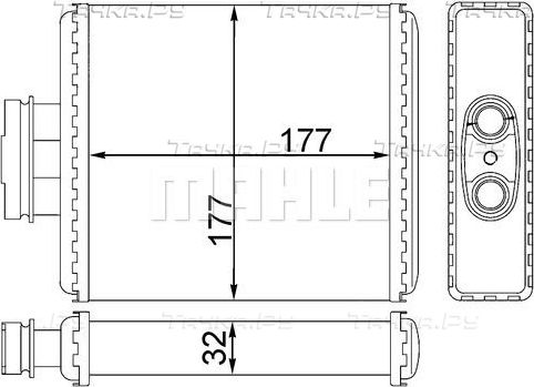 Радиатор отопителя (печки) Mahle Behr для Volkswagen Fox I 2005-2011. Артикул AH 75 000S
