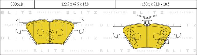 Колодки тормозные дисковые задние (Blitz). Артикул BB0618