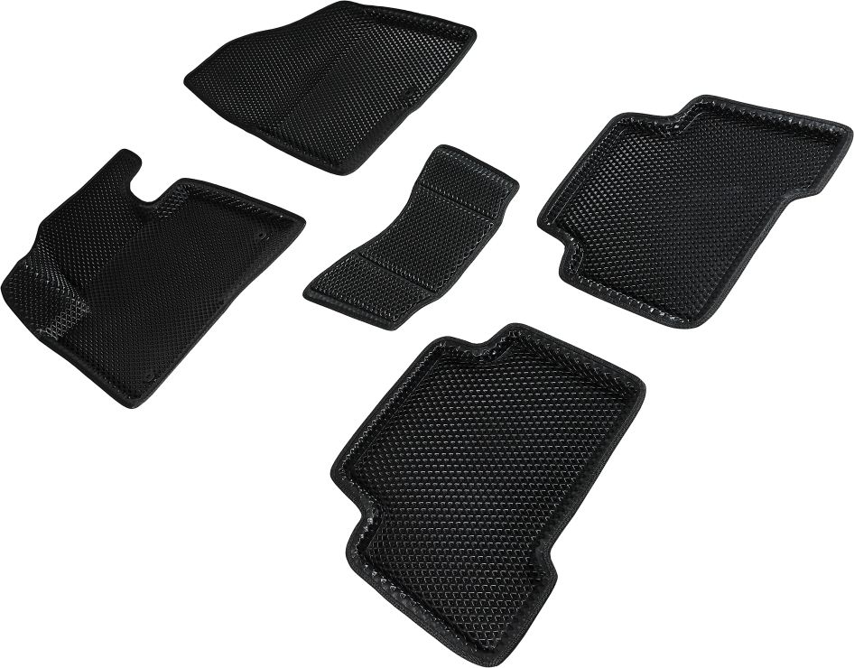 Коврики Seintex 3D EVA ромб для салона Hyundai Santa Fe III 2012-2018 ЧЕРНЫЕ. Артикул 95288