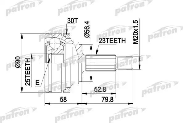 Шрус наружный (граната) Patron. Артикул PCV1336