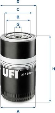 Масляный фильтр UFI. Артикул 23.156.00