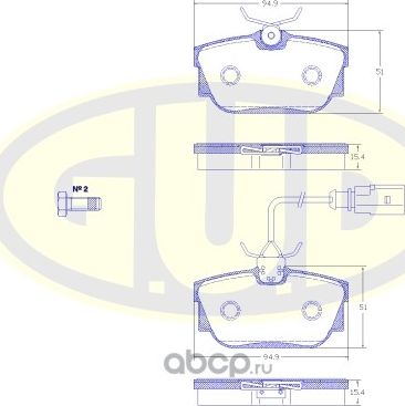 Тормозные колодки G.U.D.. Артикул GBP076701