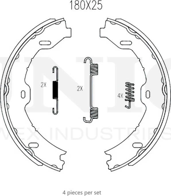 Колодки тормозные барабанные, комплект (Unio). Артикул BRP-10072