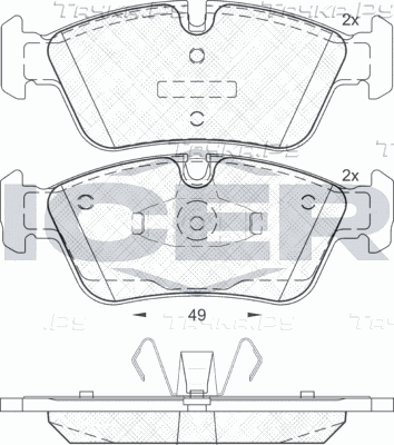 Тормозные колодки Icer передние для BMW 1 I (E81/E82/E87/E88) 2004-2011. Артикул 181698