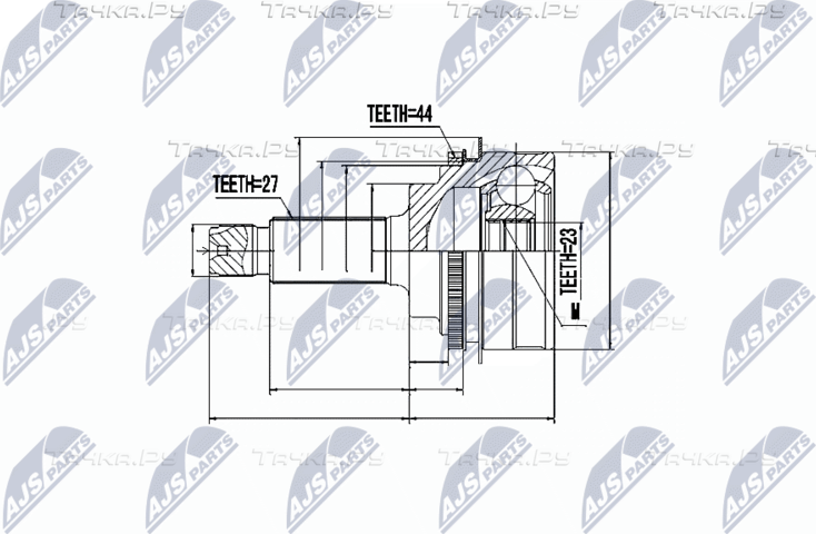 Шрус наружный (граната) NTY передний для Subaru Impreza II 2000-2009. Артикул NPZ-SB-017
