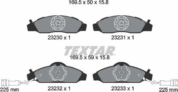 Тормозные колодки Textar. Артикул 2323001