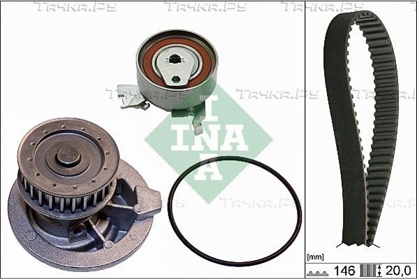 Помпа (водяной насос) с комплектом ремня ГРМ Ina для Opel Astra F 1991-1998. Артикул 530 0147 30