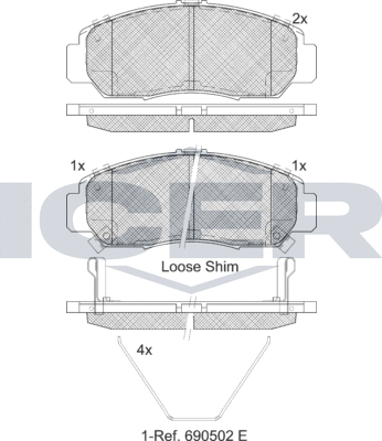 Тормозные колодки Icer. Артикул 181543-208