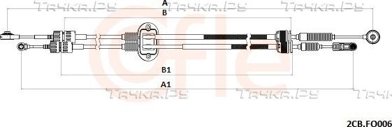Трос переключения передач КПП Cofle для Ford Focus II 2006-2008. Артикул 92.2CB.FO006
