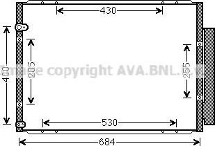 Радиатор кондиционера (конденсатор) AVA для Lexus RX II 2005-2008. Артикул TO5574D