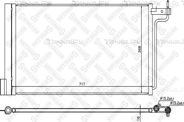 Радиатор кондиционера (конденсатор) Stellox. Артикул 10-45739-SX