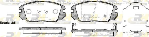 Тормозные колодки RoadHouse передние для Kia Optima III 2010-2015. Артикул 21204.02