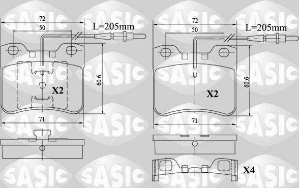 Тормозные колодки Sasic передние для Citroen AX 1986-1998. Артикул 6210065