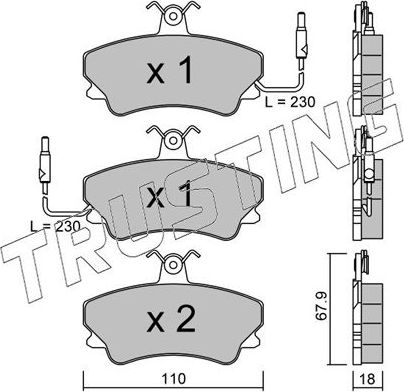 Тормозные колодки Trusting передние для Renault Espace II 1991-1996. Артикул 071.0