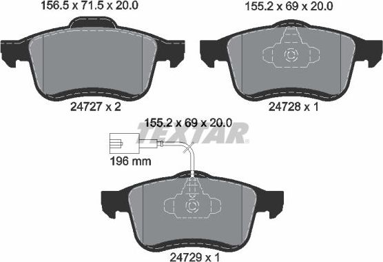Тормозные колодки Textar Q+. Артикул 2472701