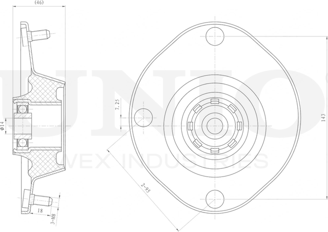 Опора амортизационной стойки (Unio). Артикул RMP-13087